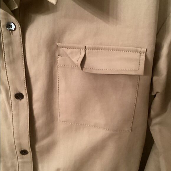 DEREK LAM 10 CROSBY SIZE 8 KHAKI DRAWSTRING SHIRTDRESS - Picture 6 of 10